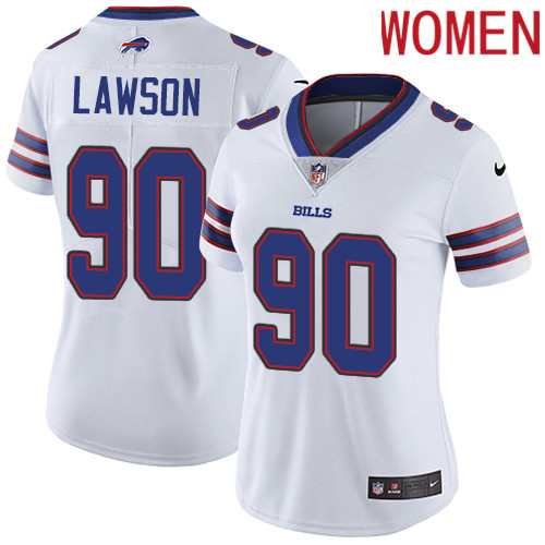 2019 Women Buffalo Bills 90 Lawson white Nike Vapor Untouchable Limited NFL Jersey